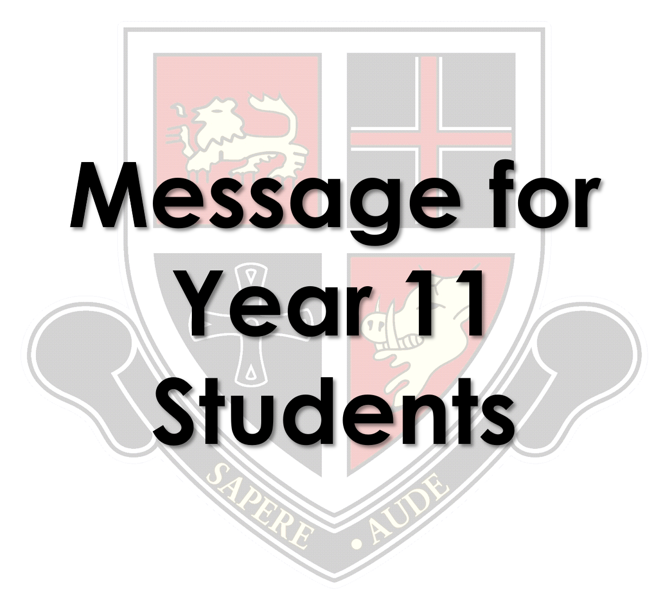 Image of Message for Year 11 Students